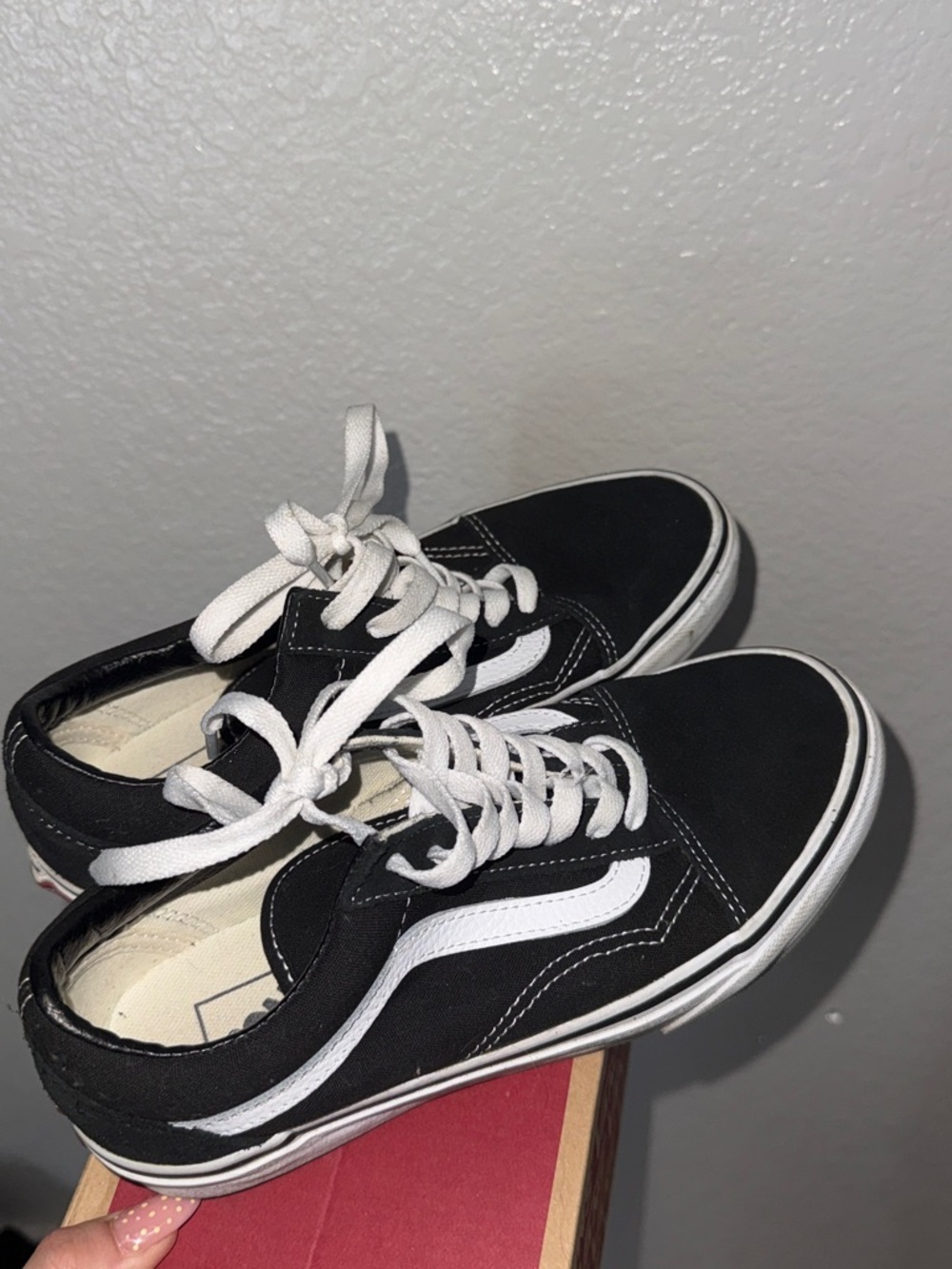 Vans Old Skool Black and White Low-Top Skate Sneakers - Picture 1 of 5